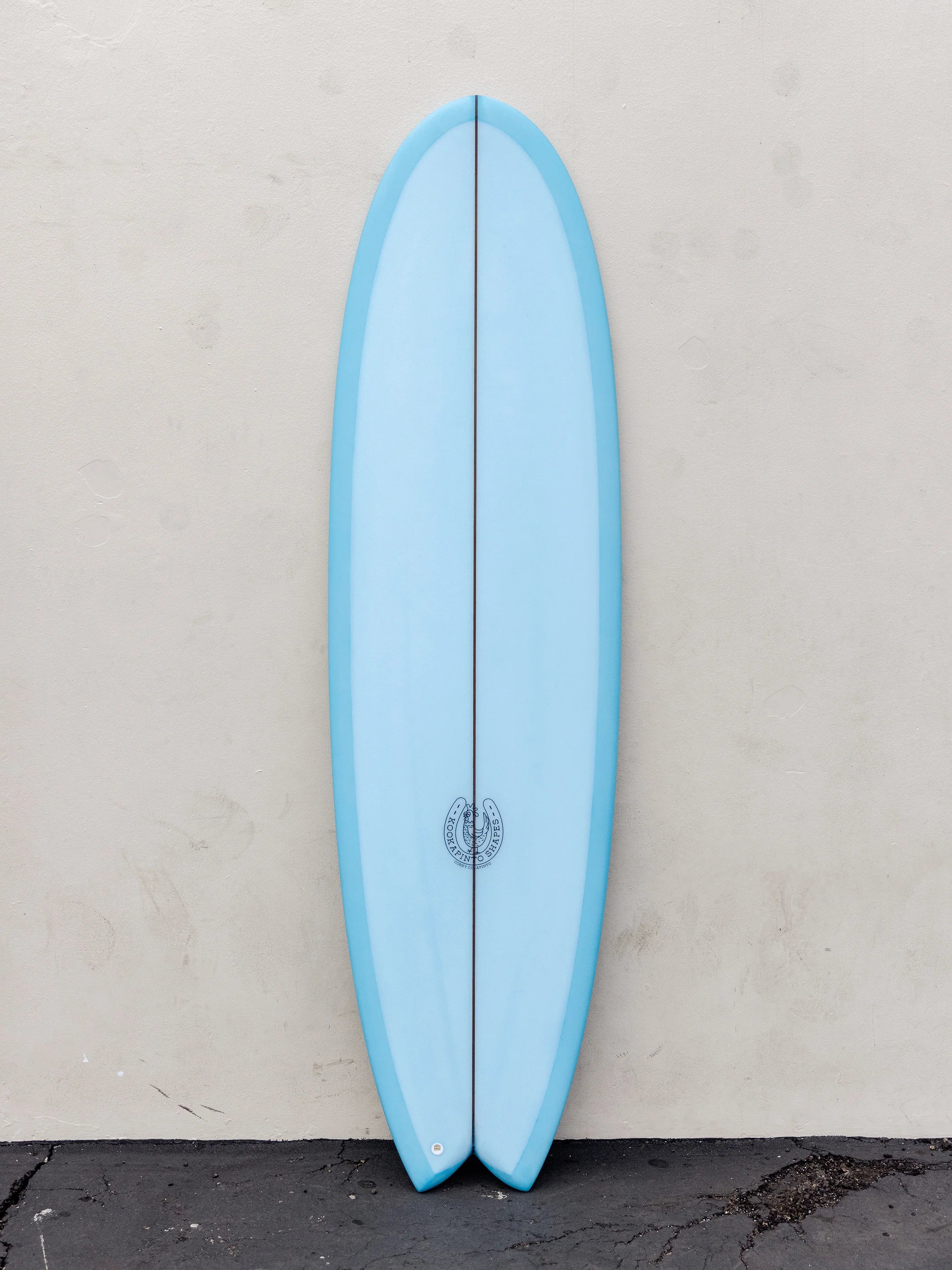 surfboards for better directional control-Kookapinto Shapes | 7'2" Thin Twin Baby Blue Fish Surfboard