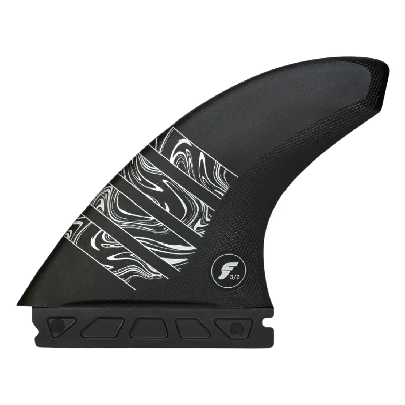 surfboard fins for increased wave-holding ability-Futures Vector 3/2 Alpha Large Thruster Surfboard Fins - Carbon/Silver