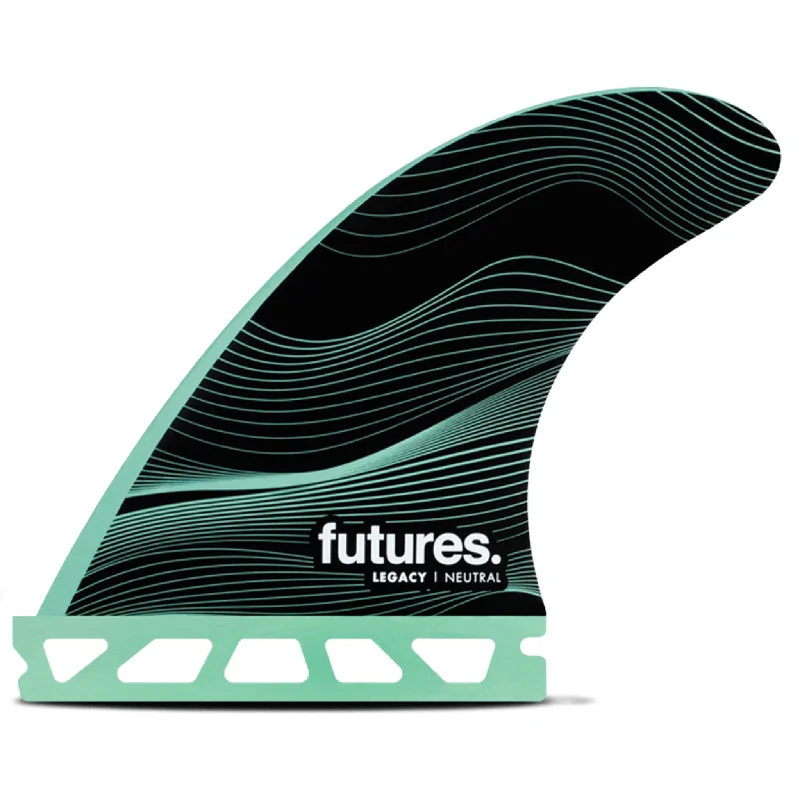 surfboard fins for smooth and efficient surfing-Futures Fins - F4 Legacy Neutral Small Thruster Fin Set - Green