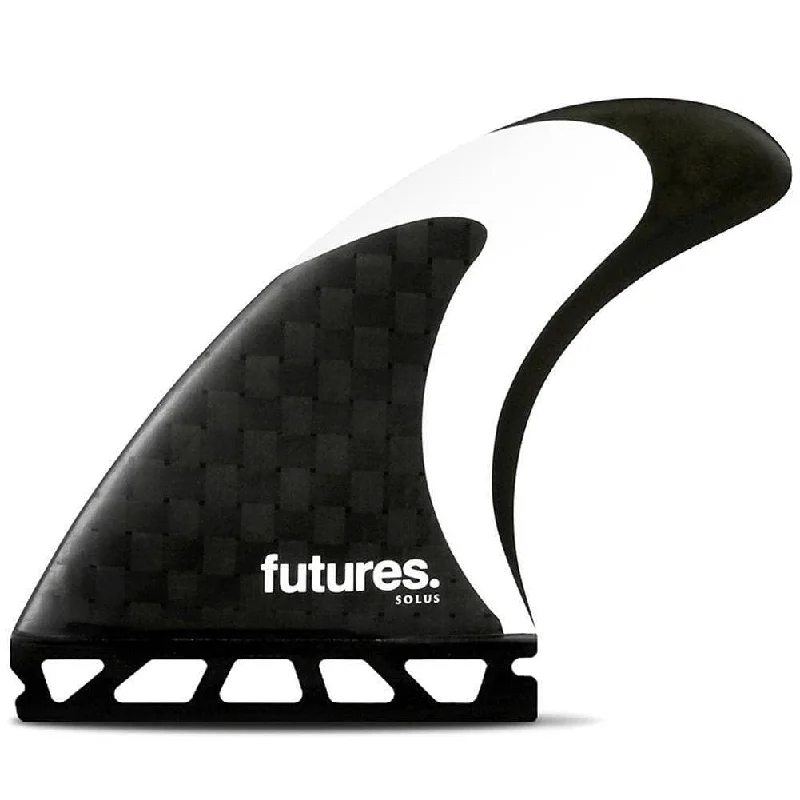 surfboard fins with improved flex for stability-Futures Solus Speed Generating Surfboard Fins - Black White