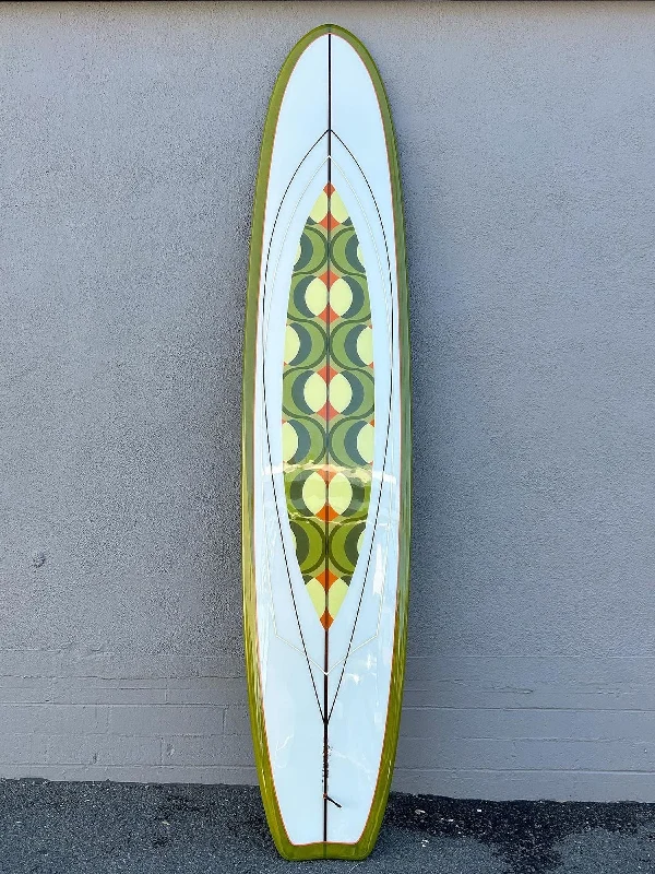 surfboards for effortless paddle takeoff-9'4" High Roller in Avocado Green Longboard