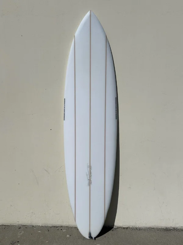 surfboards with sharp rails for maximum speed-Simon Jones Designs | 7’0" Fiji Triple Stringer Clear Surfboard