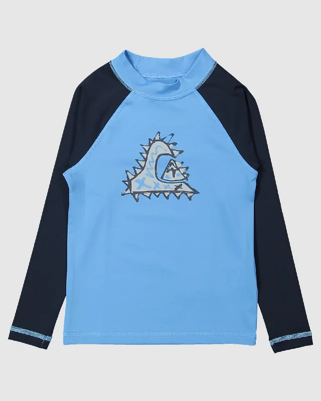 surf clothing for maintaining warmth in the surf-Boys 2-7 Next Gen Long Sleeve UPF 50 Rash Vest