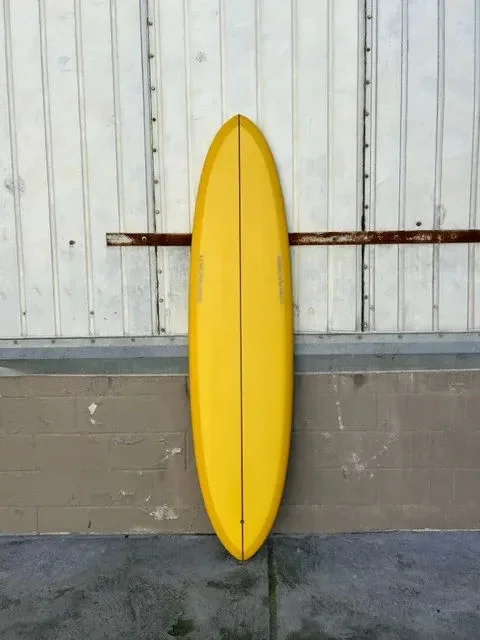 surfboards with extra grip for better traction-LOVE MACHINE | 7'4 LIZZY | MUSTARD SURFBOARD