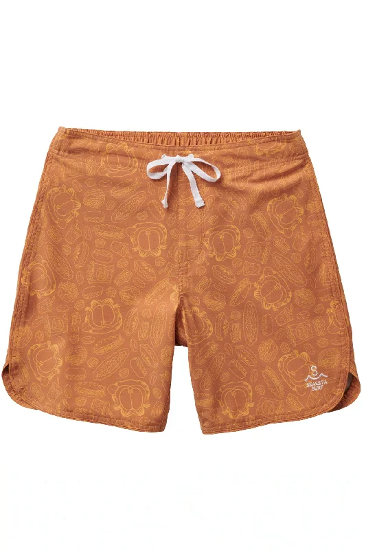 surf clothing for lightweight travel-Seaesta Surf x Garfield® Boardshorts / Mens / Grilled Cheese