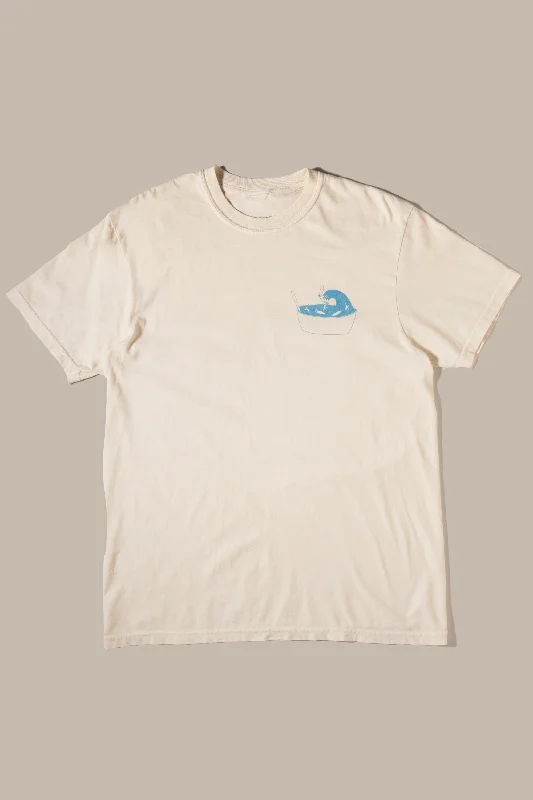 surf clothing for flexible, unrestricted movement-Glide x Ty Williams Kook Soup Tee, Ivory