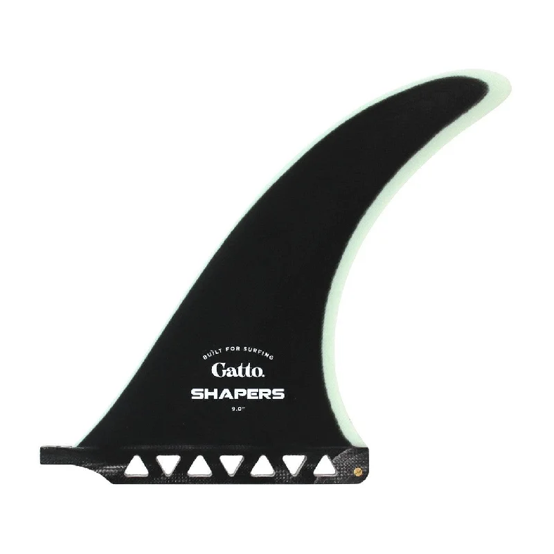 best surfboard fins for smooth turns-Shapers Fins 9" Gatto Box Longboard Fin - Black Clear