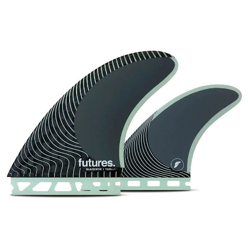 surfboard fins for fast maneuvers in powerful waves-Futures Fins Blackstix Twin +1 Fin Set