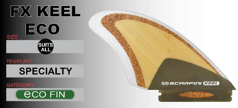 surfboard fins for increased maneuverability-Scarfini FX Eco Fibreglass 1 Tab Keel