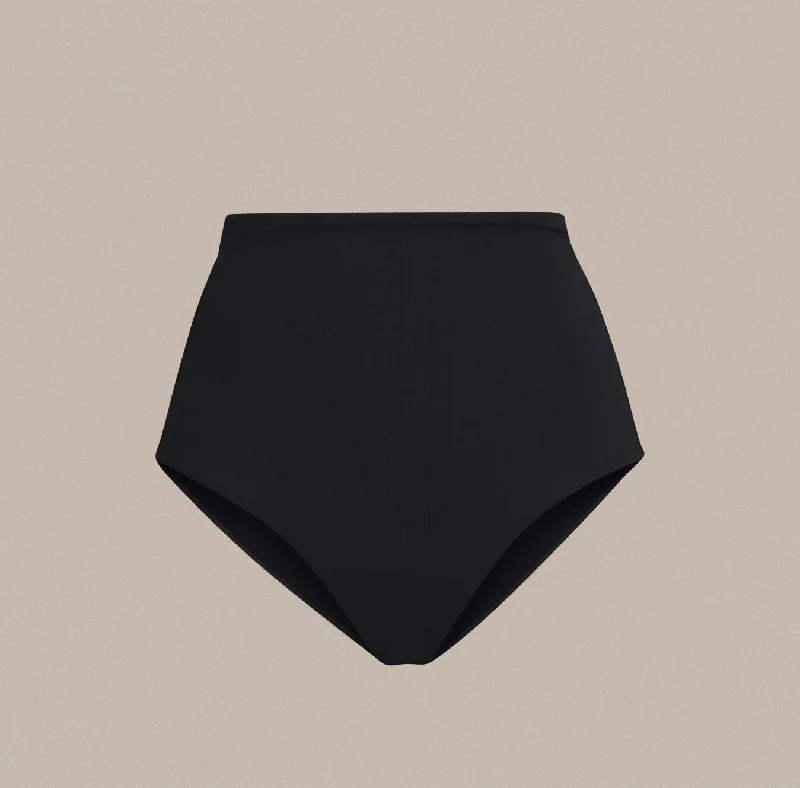 surf clothing with stylish, modern designs-Left On Friday Hi Tide Bikini Bottom - Jet (Black)