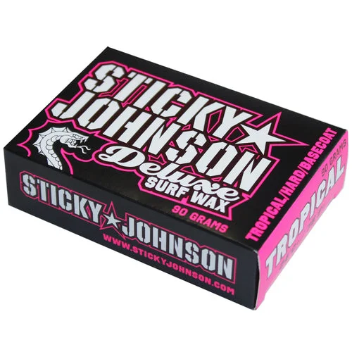 surfboards for expert-level handling-Sticky Johnson Pink/Tropical/Basecoat Surfboard Wax 24 Deg +