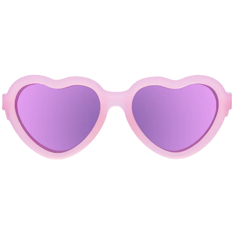 surf clothing with stylish, modern designs-Frosted Pink Heart | Purple Polarized Mirrored Lenses