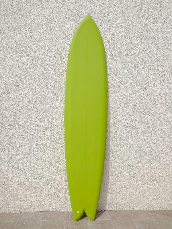 surfboards with carbon-fiber reinforcements-Deepest Reaches | 9’0” Mega Fish Lime Surfboard