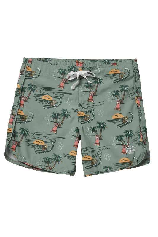 surf clothing for comfortable surf travel-Seaesta Surf x SpongeBob® Tropical Boardshorts / Plankton Green