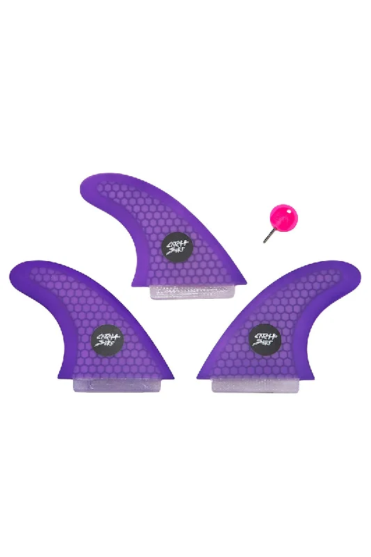 surfboard fins for small wave conditions-Catch Surf Ultra Hi Performance Tri Fin Set - Purple