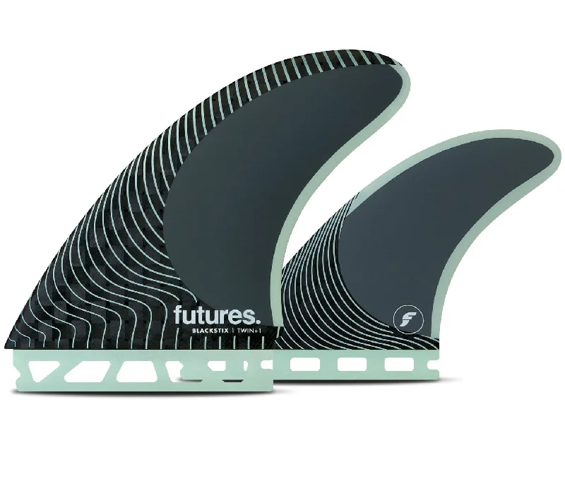 surfboard fins with added volume for buoyancy-Futures Blackstix 3.0 Twin +1 Fin Set-Frost