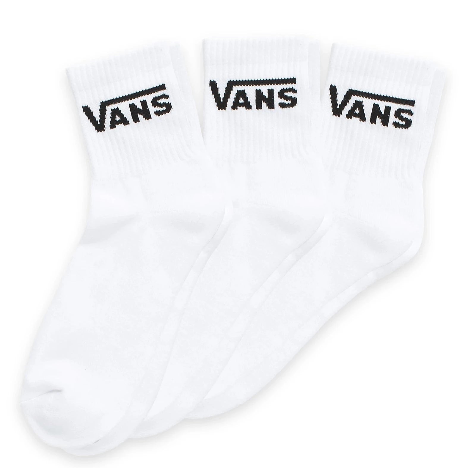 surf clothing for easy dressing and undressing-Vans Classic Half Crew Sock - White