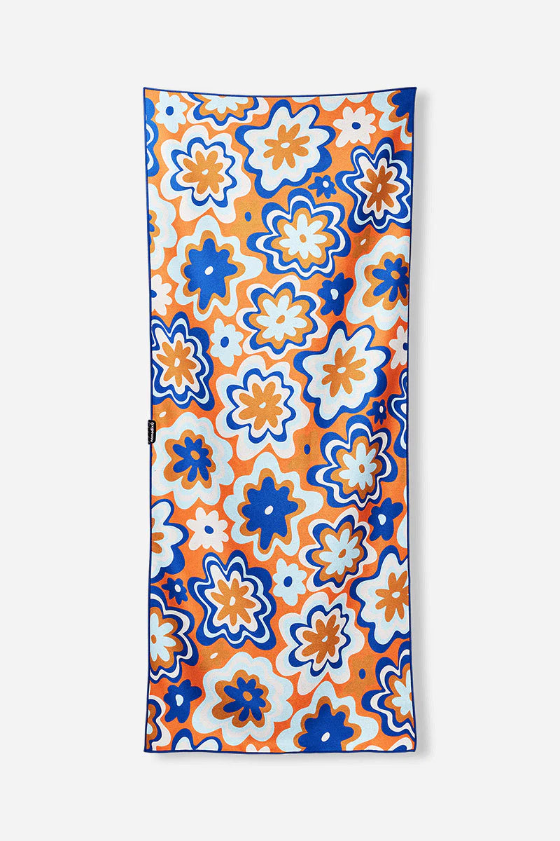 Groovy Flowers Blue Orange