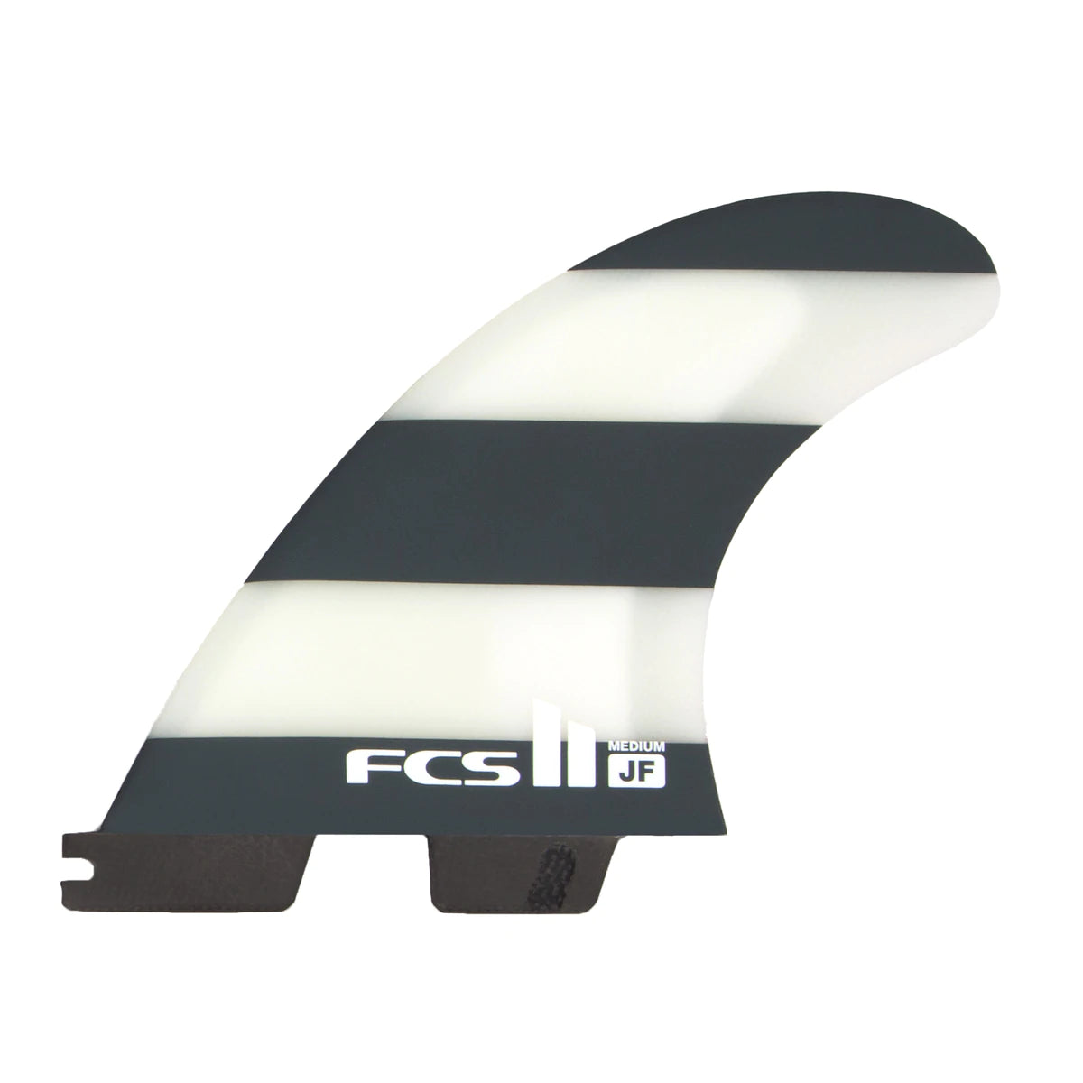 surfboard fins for faster speed in flat sections-FCS II Jeremy Flores PC Black / White Tri Retail Fin Set - Large