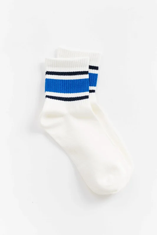 best surf clothing for warm weather-Cove Rave Quarter Socks Royal Blue/Black OS