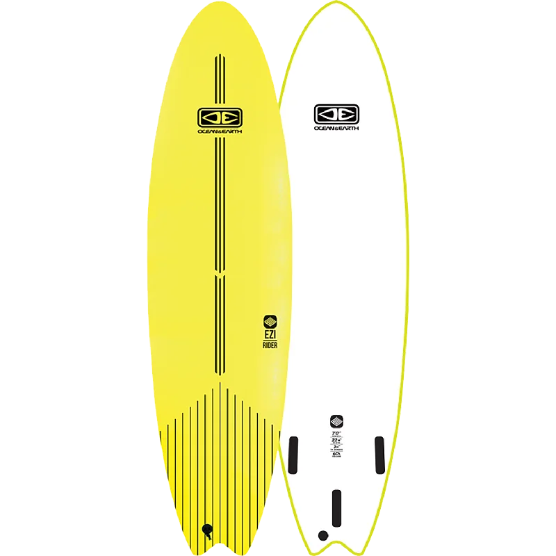 surfboards for responsive performance-O&E Ocean & Earth Ezi-Rider Softboard 7'0" Lime Electric Yellow - Surfboard