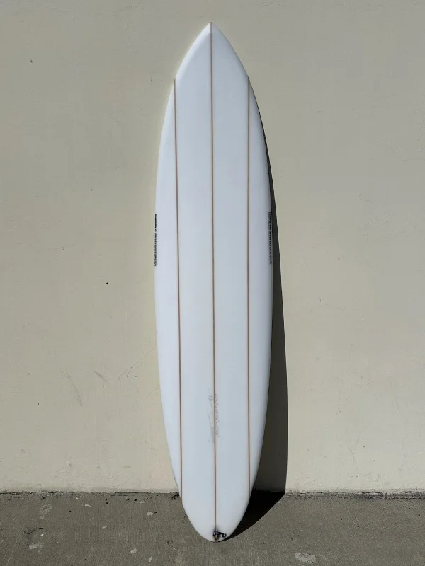 surfboards for better paddling efficiency-Simon Jones Designs | 6’10” Fiji Triple Stringer Clear Surfboard