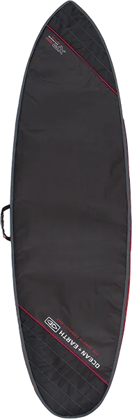 surfboards with durable, impact-resistant finishes-Ocean and Earth Compact Day Mid Length Cover 6'8" Black/Red