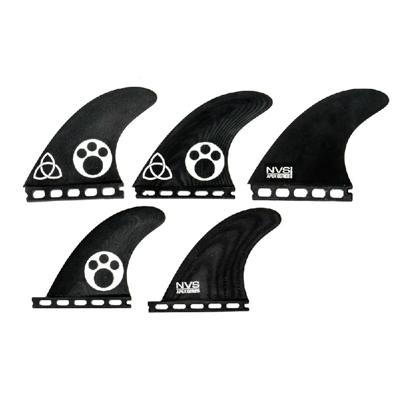 surfboard fins with larger surface area for stability-NVS Maurice Cole Reverse V Apex Tri/Quad Fin Set-Medium