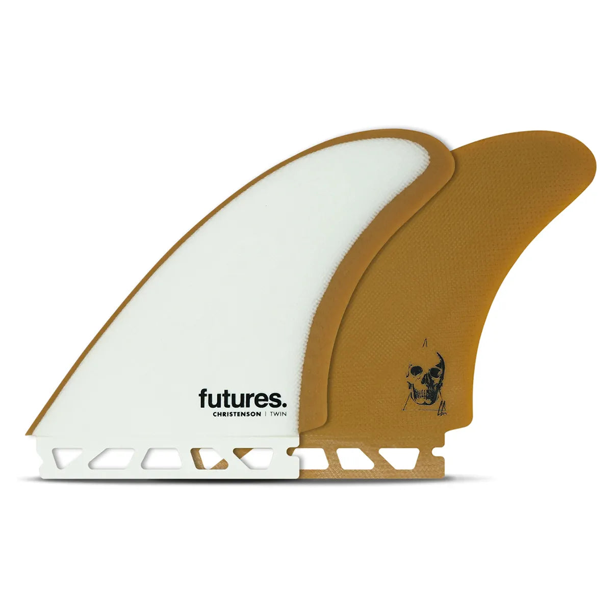 surfboard fins for balanced performance-Futures Fins Christenson Fiberglass Twin - White / Brown