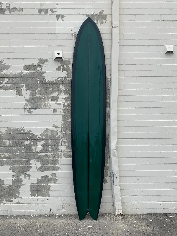 surfboards with adjustable fins for versatility-Woodin Surfboards | King Fish 10’6” Forest Green Resin Tint Surfboard