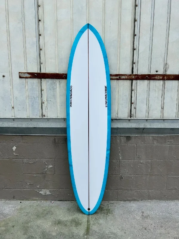 surfboards for smoother water flow-LOVE MACHINE 7'2 FM I BLUE ABSTRACT SURFBOARD