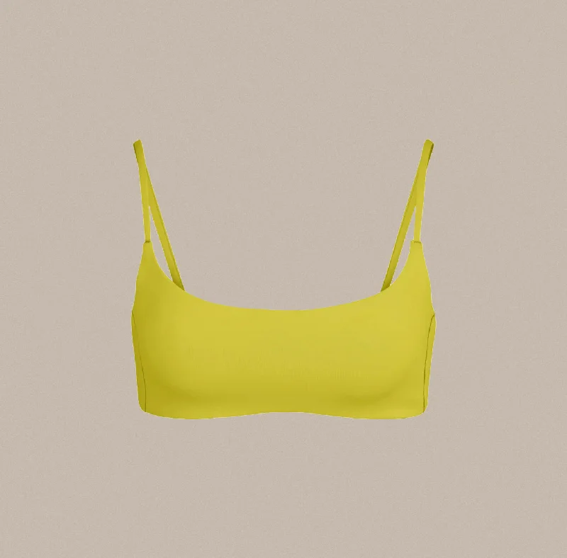 surf clothing for faster drying and comfort-Left On Friday Pool Days Bikini Top - Sour (Chartreuse)