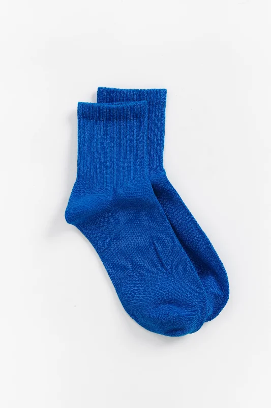 surf clothing for cold water conditions-Cove Rave Quarter Socks Royal Blue OS