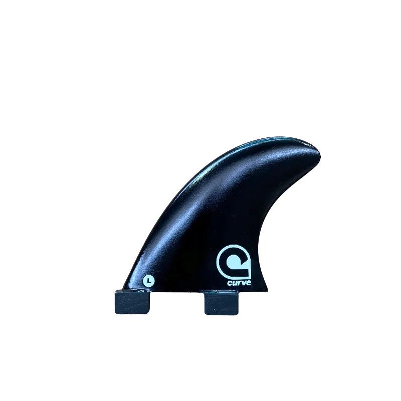 surfboard fins for perfecting turns-Surfboard Fins Side Bites GL Fibreglass BLACK - Dual Tab