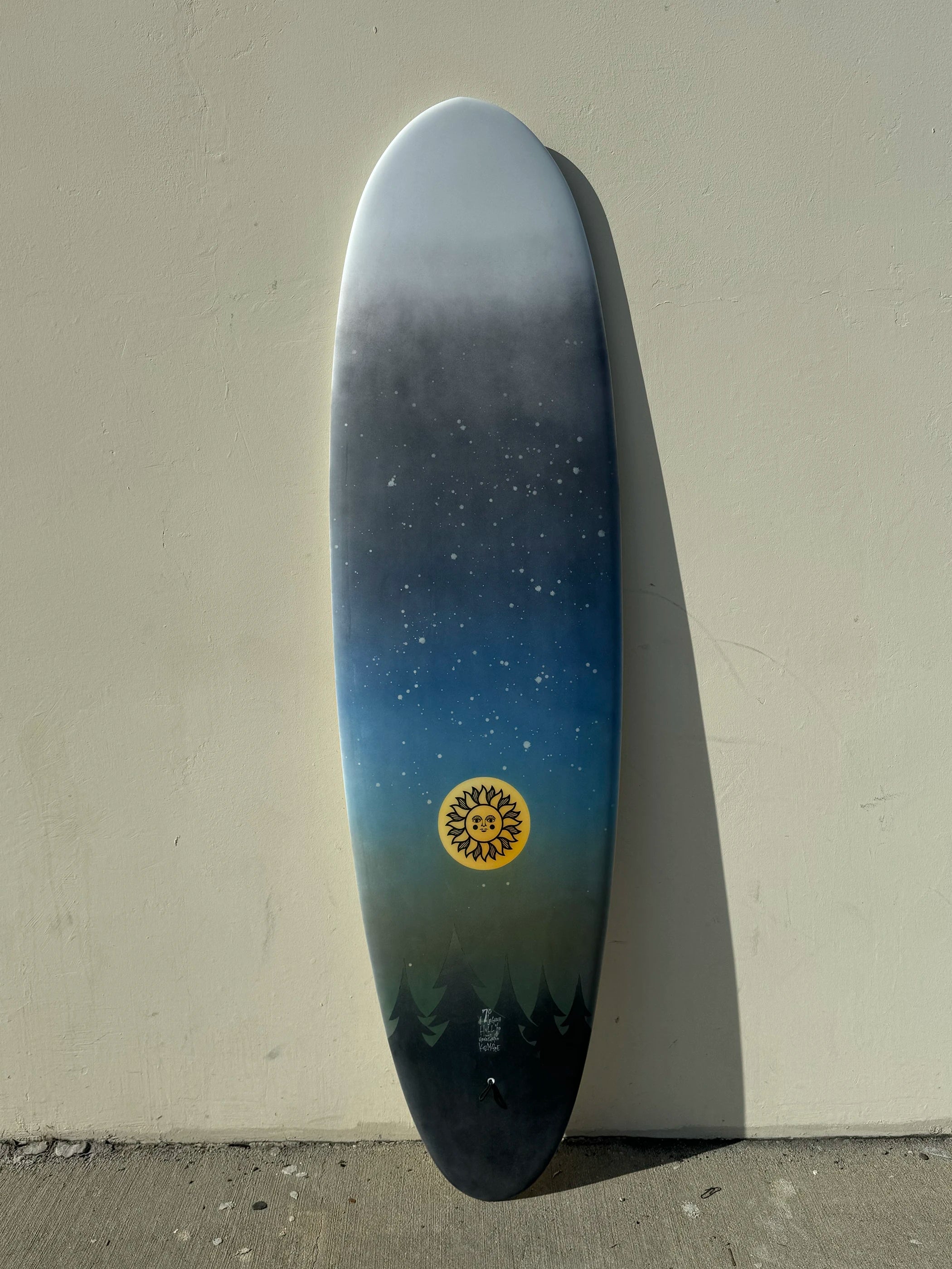 best surfboards for competition-Koz McRae SurfingBoards | 7'0" Laguna Hull / Moon Rise Art Surfboard