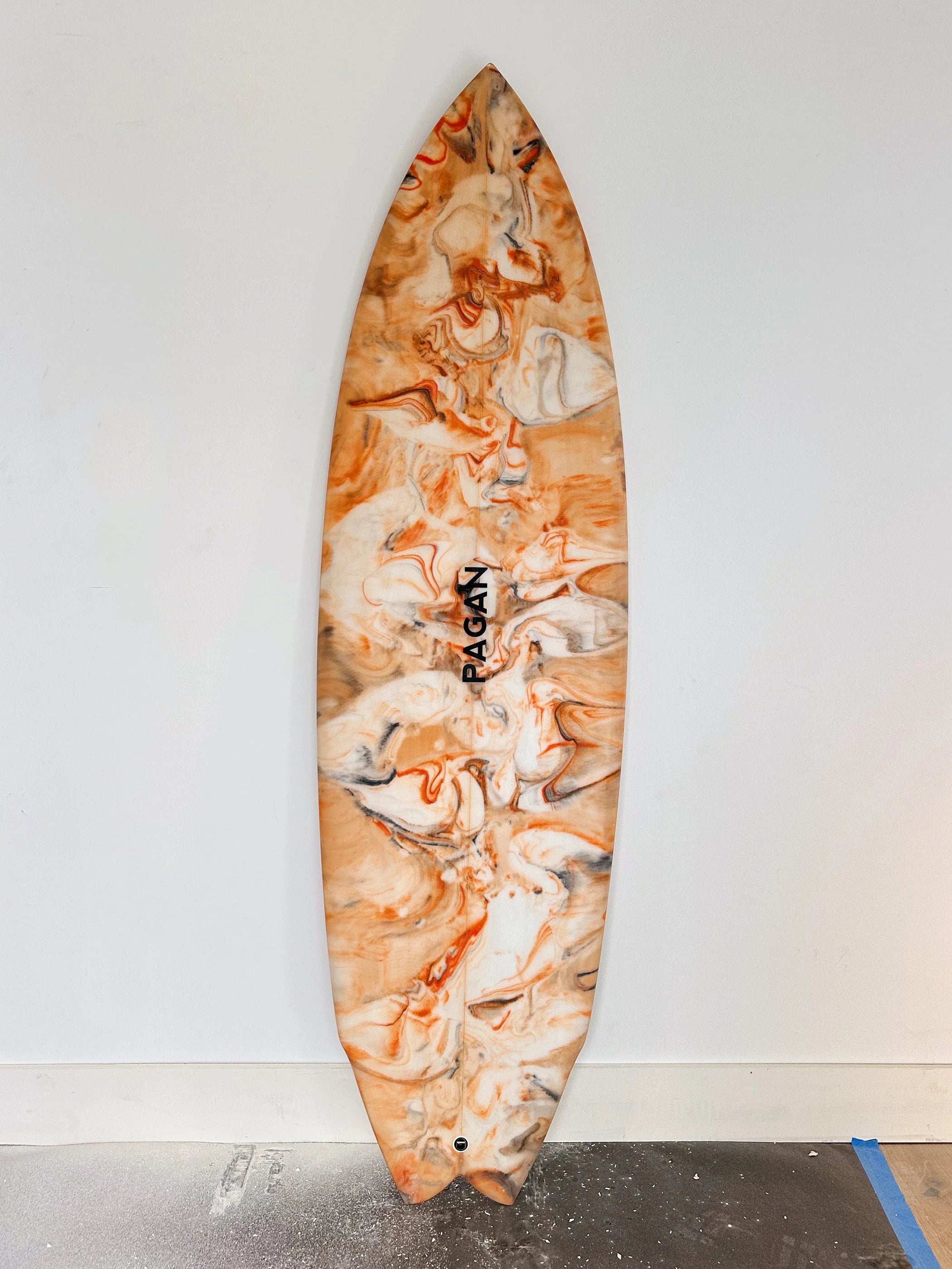 surfboards with removable fins for easy customization-Pagan USA | 6'0" Modern Twin Custom Resin Swirl Surfboard