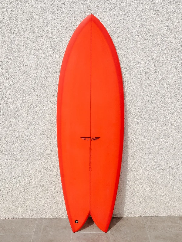 surfboards for maximum performance in all conditions-Tyler Warren | Performance Dream Fish 5’8” Sunrise Orange Surfboard