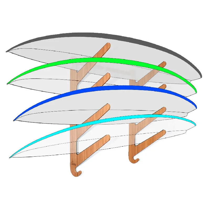 surfboards for maximum hold on waves-Surfboard Rack | Indoor Horizontal Surf Wall Rack - The Kaua'i Series