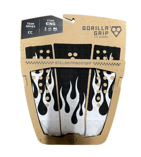 surfboards with advanced materials for strength-Gorilla Grip Kyuss White Flames Surfboard Tailpad