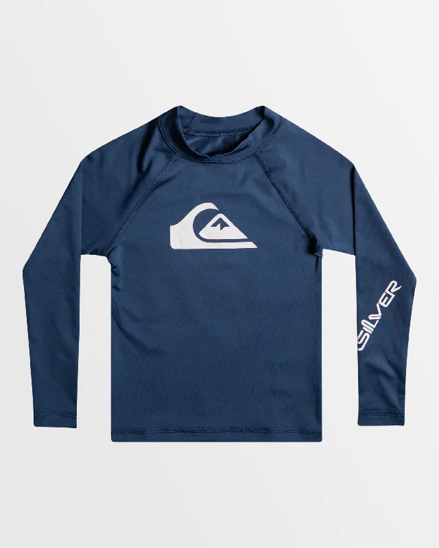 surf clothing for layering in colder months-Boys 2-7 All Time Long Sleeve UPF 50 Rash Vest