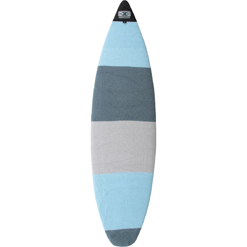 surfboards for comfortable long-distance paddling-O&E Ocean & Earth Shortboard Stretch Cover 5'8" Blue Stripe