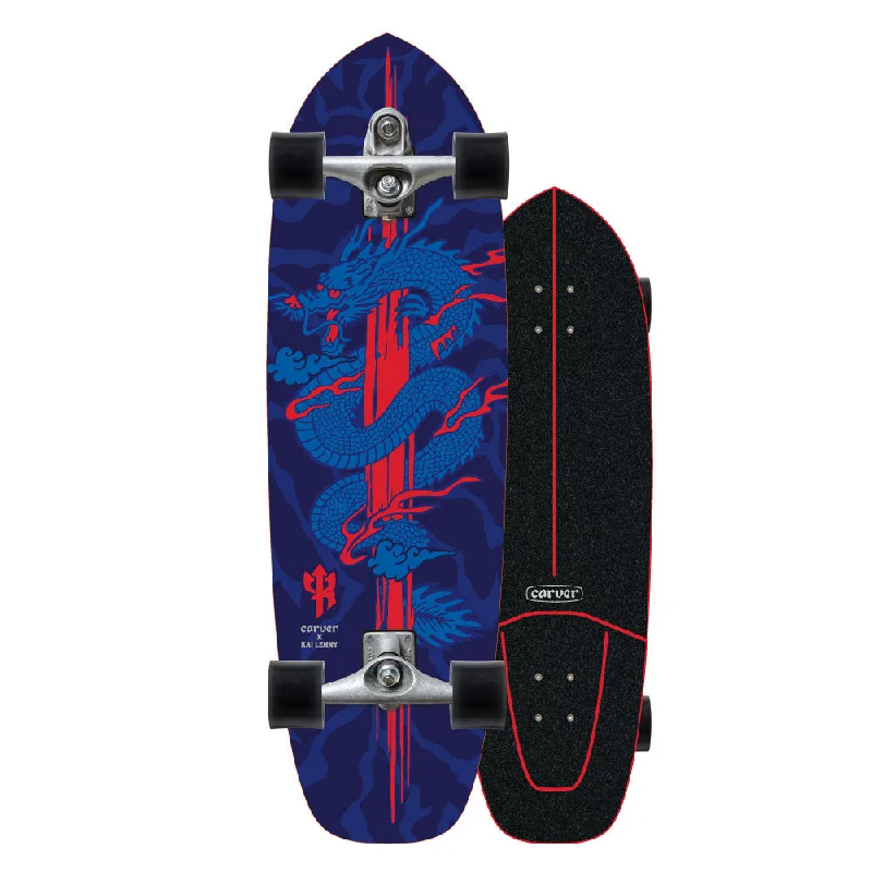 surf clothing for maximum flexibility and agility-34" KAI LENNY DRAGON SURFSKATE COMPLETE C7