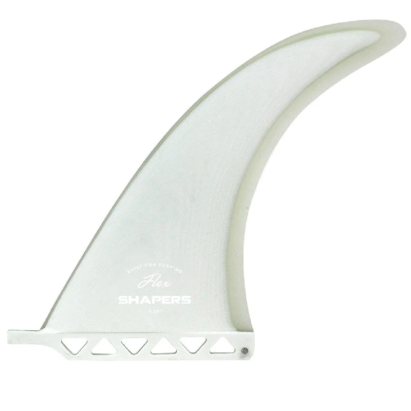 surfboard fins for increased maneuverability-Shapers Fins 9.25" Flex Series Longboard Fin - White Clear