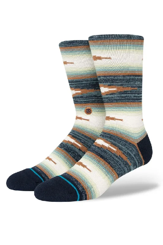 surf clothing with built-in water resistance-Stance Palama Crew Socks - Navy