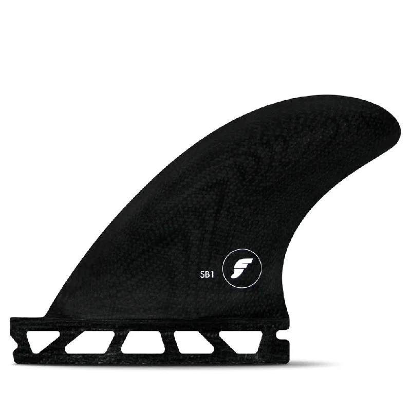 surfboard fins with reinforced construction for impact resistance-Futures Fins - SB1 Fiberglass Sidebite Set - Solid Black