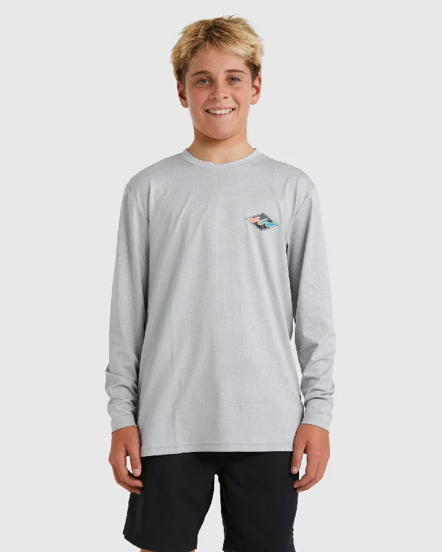 surf clothing for freedom of movement in the water-Boys 8-16 Diamond Shoreline Rash Vest