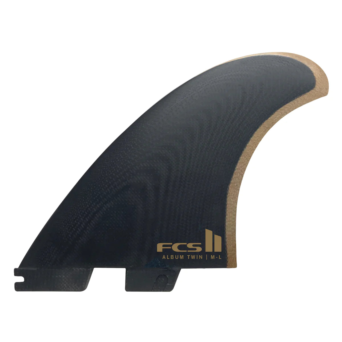 surfboard fins for better hold in overhead waves-FCS II Album PG Twin +1 Fin Set - Black/Gold