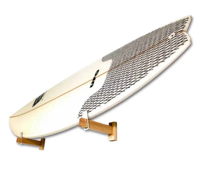 surfboards with increased rail-to-rail performance-Timberlake Surfboard Display | Minimalist Wood Rack | Holds 20 lbs