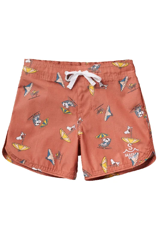 high-performance surf clothing for athletes-Seaesta Surf x Peanuts® Snoopy Shade Boardshorts / Clay