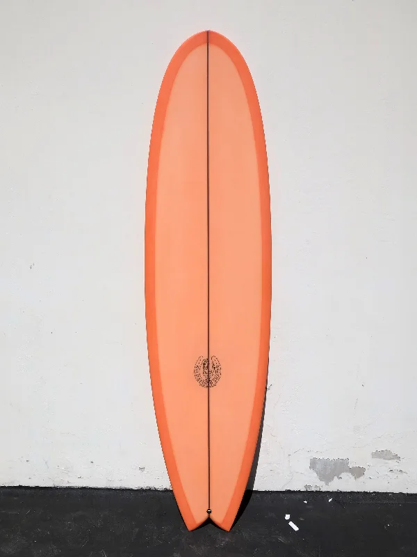 surfboards for better nose ride performance-7'2" Fishy Noserider - Peach Tint Surfboard